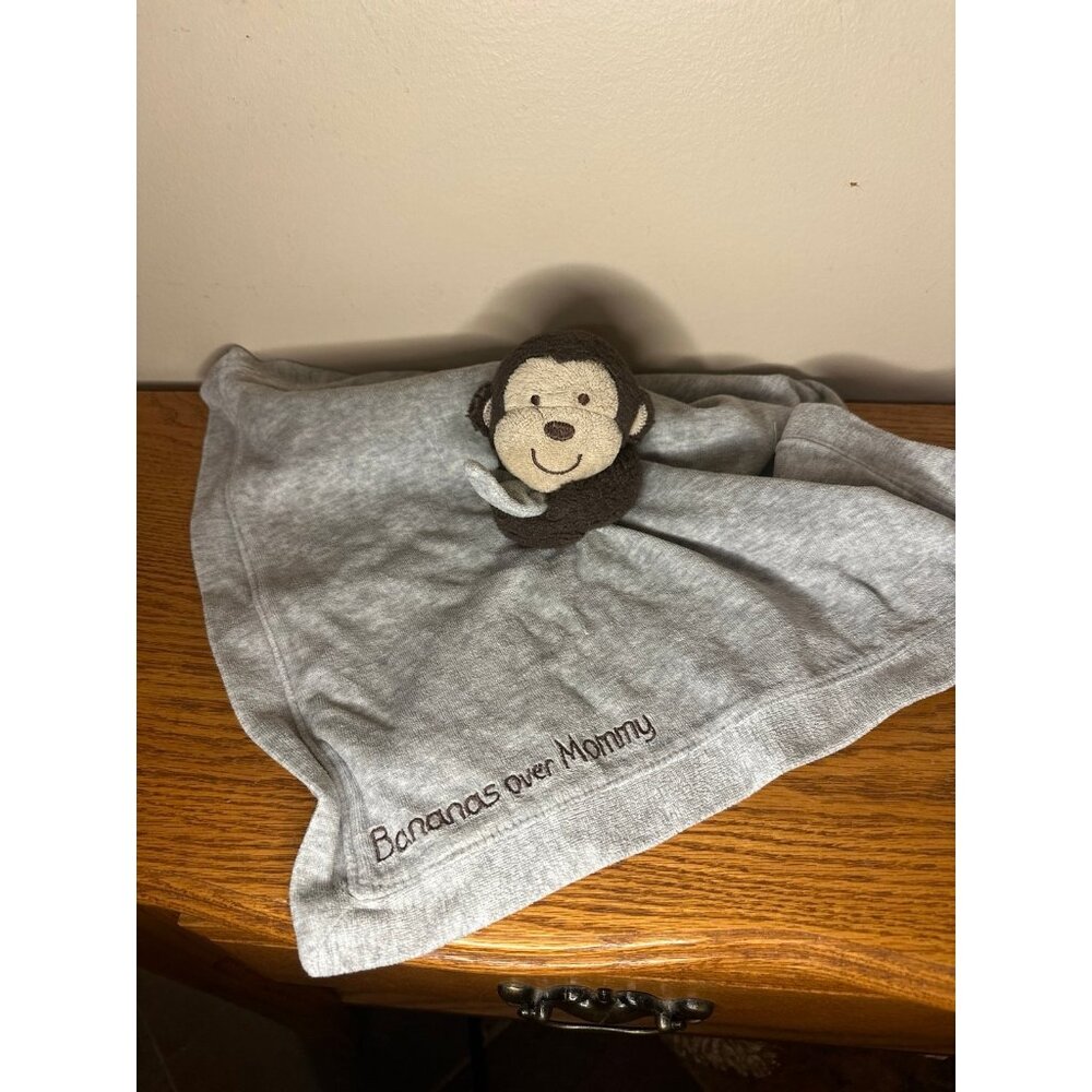 Carter's "Grey Monkey - Bananas Over Mommy" Security Blanket lovey ape